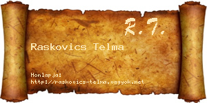 Raskovics Telma névjegykártya